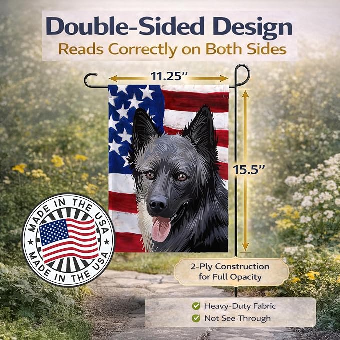 Caroline's Treasures CK6605GF Lapponian Herder American Flag Garden Flag Mailbox Flag Decorative Yard Flag Banner Outside Patio Artwork Yard Flower Beds, Garden Size, Multicolor