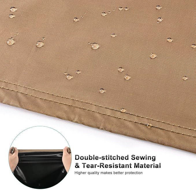 Central Large Air Conditioner Cover for Outside Units, Waterproof & Windproof Outdoor AC Units Cover Brown (34"x34"x38" Inch)