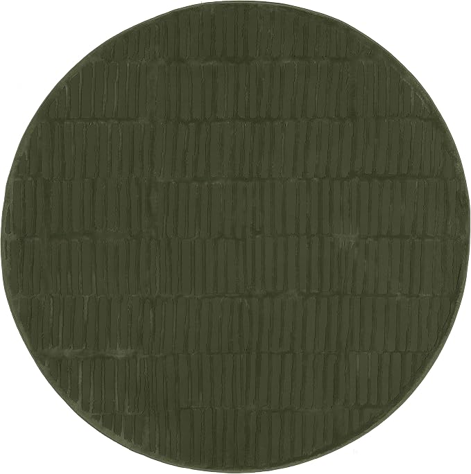 nuLOOM Kailani Green Geometric Washable Area Rug, 6' Round | Nuloom Kailani Geometric 6' Round Machine Washable Area Rug for Living Room Bedroom Dining Room, Green