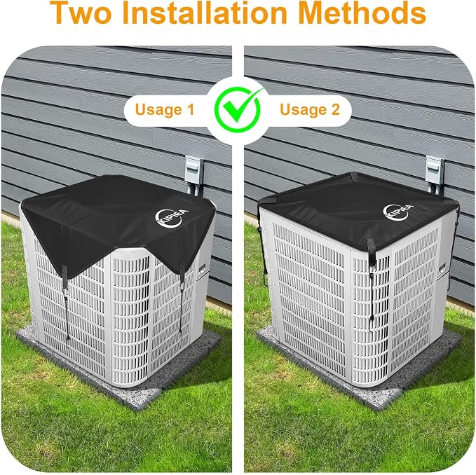 Kipiea Air Conditioning Cover for Outside Units – Heavy Duty 600D Waterproof AC Outdoor Unit Top Protector (26" x 26")