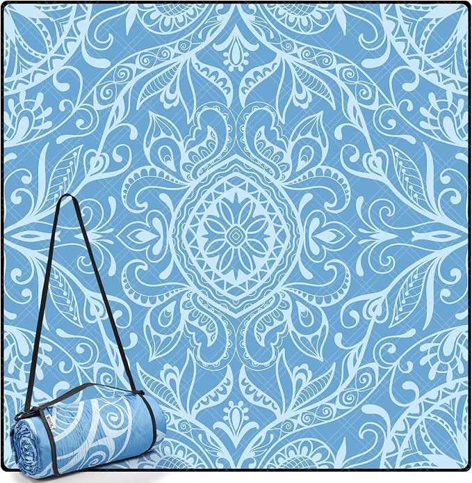 DEWUR Picnic Blankets 79"x79" Extra Large Outdoor Blanket Beach Blanket Waterproof SandProof Picnic Mat Washable Foldable Portable for Grass Lawn Beach Camping