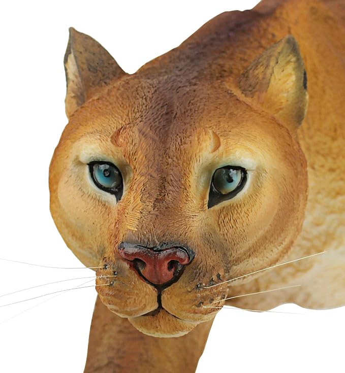 Design Toscano Prowling American Mountain Cougar Indoor/Outdoor Garden Statue, 22 Inches Wide, 5 Inches Deep, 8 Inches High, Handcast Polyresin, Full Color Finish