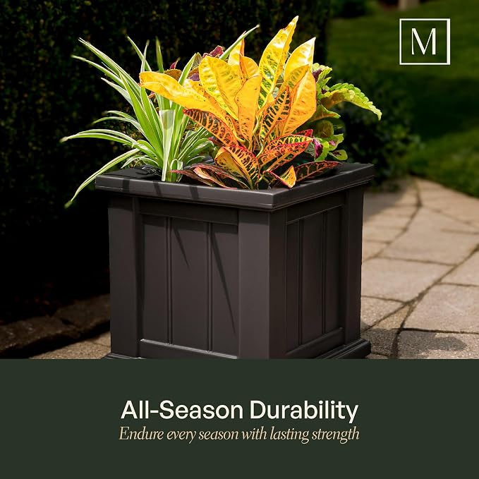 Mayne 4837W Cod Planter, White, 16" x 16" (4837-W)