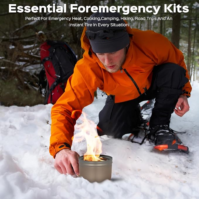 4 Pack of Portable Campfire, Compact Outdoor Portable Fire Pits 3-5 Hours of Burn Time Smores Fire Pit No Embers No Wood for Camping Picnics Party and More