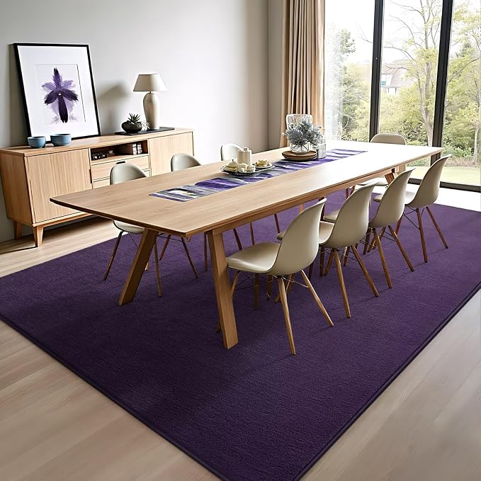 Vasofe 6x9 Purple Area Rugs for Bedroom, Super Soft Living Room Dorm Rug | Low Pile Thickened Memory-Foam Throw Carpet, Non-Slip Washable Carpets for Kids Boys Girls Room Nursery Playroom Home Decor