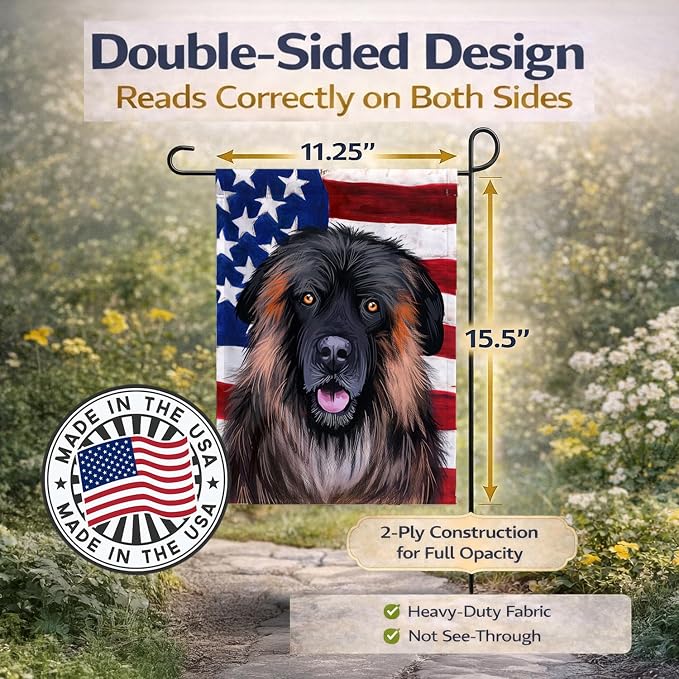 Caroline's Treasures CK6518GF Estrela Mountain Dog American Flag Garden Flag Mailbox Flag Decorative Yard Flag Banner Outside Patio Artwork Yard Flower Beds, Garden Size, Multicolor