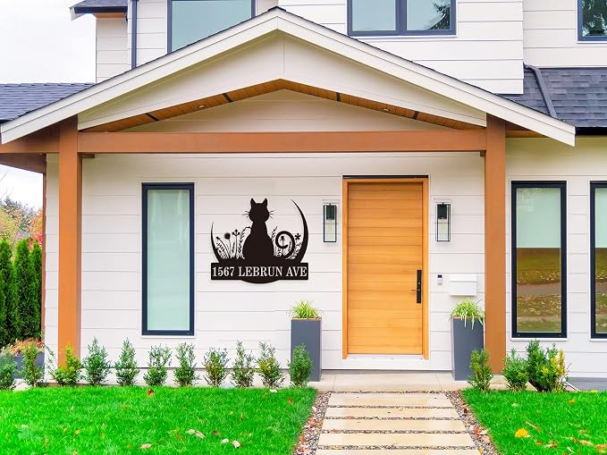 Personalized Address Sign, Personalized House Numbers, Custom Metal House Sign, Metal Address Sign, Custom House Number Sign, Address Plaques for House Numbers, House Number Plaque(B)
