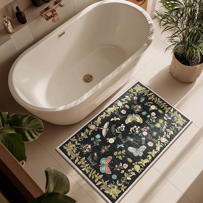 Washable Small Area Rugs for Entryway: 2x3 Throw Rug Door Mat Indoor Entrance Stain Resistant Non-Slip Low Pile Soft Carpets for Kitchen Front Door Indoor Entrance Entry Bedroom Bedside Farmhouse