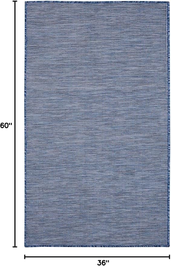 Nourison Home Positano Navy Blue 3' x 5' Area Rug - Easy Clean, Non Shedding, Bed Room, Living Room, Dining Room, Kitchen (3' x 5')