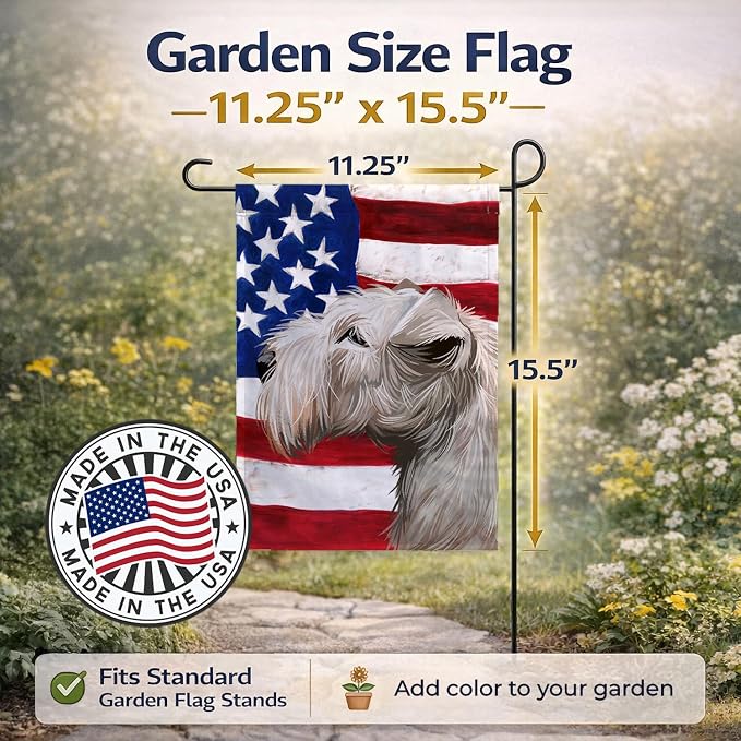 Caroline's Treasures CK6602GF Lakeland Terrier American Flag Garden Flag Mailbox Flag Decorative Yard Flag Banner Outside Patio Artwork Yard Flower Beds, Garden Size, Multicolor