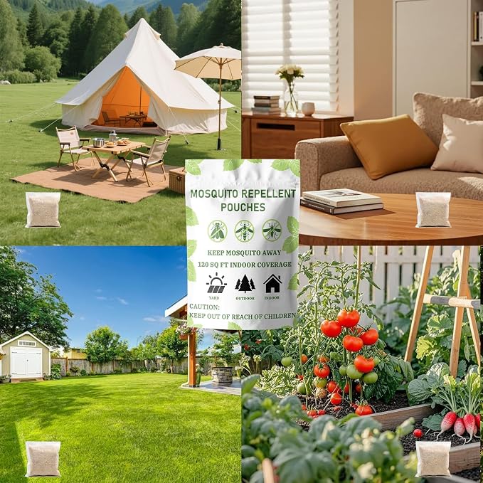 Furiseng|Natural Mosquito Repellent Outdoor Patio (10 Pack),Long-Lasting 60-Day Protection, DEET-Free & Family Safe,Indoor & Outdoor Use,Mosquito Repellent for Yard, Patio, Camping & Travel