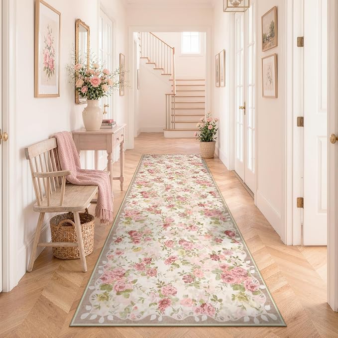 Lahome Runner Rug for Bedroom 2x8 Kitchen Runner, Low Pile Ultra-Thin Carpet