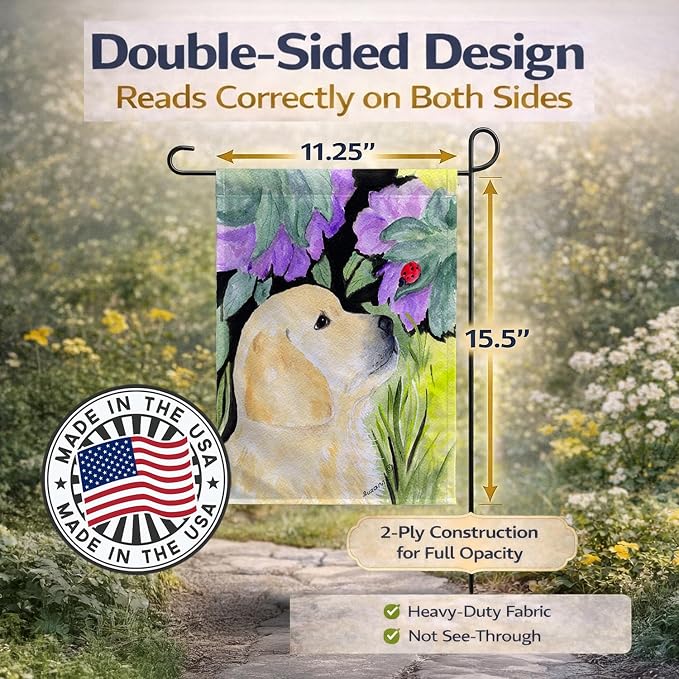Caroline's Treasures SS8245GF Golden Retriever Garden Flag Mailbox Flag Decorative Yard Flag Banner Outside Patio Artwork Yard Flower Beds, Garden Size, Multicolor