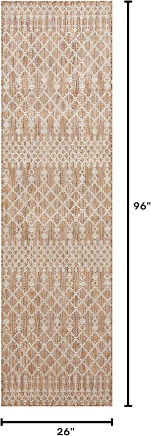 Nourison Home Positano Jute 2'2" x 8' Area Rug - Easy Clean, Non Shedding, Bed Room, Living Room, Dining Room, Kitchen (8' Runner)