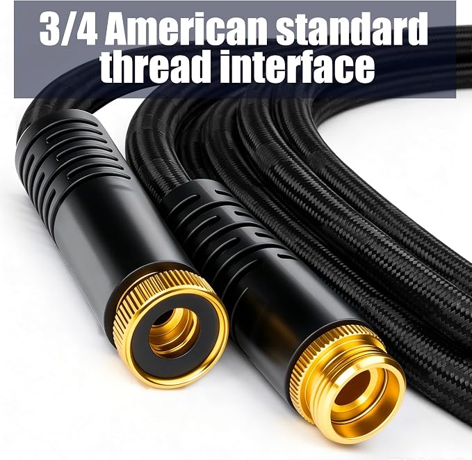 Garden Hose, Lightweight Water Hose for Lawn,Gardening and Outdoor | stable water flow, 3-layer anti-kink structure, Lightweight. Compact storage, with 10-spray nozzle, leakproof connectors
