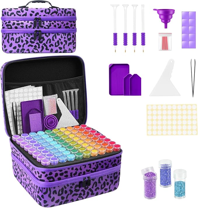 ZORETCO Diamond Painting Storage Box, 240 Slots Bead Storage Containers with Tools Kit for Diamond Art Accessories Craft Jewelry Beads Organizer