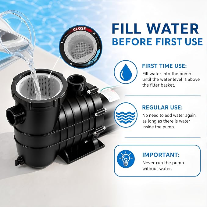 TOPWAY 2HP 110v Swimming Pool Pump 111GPM Filter Garden lnground and Above Ground Pools Water Pump