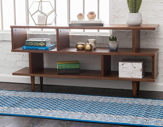 Unique Loom Williamsburg Collection Traditional Border with Dotted Center Area Rug, Runner 2' 9" x 9' 10", Navy Blue/Gray