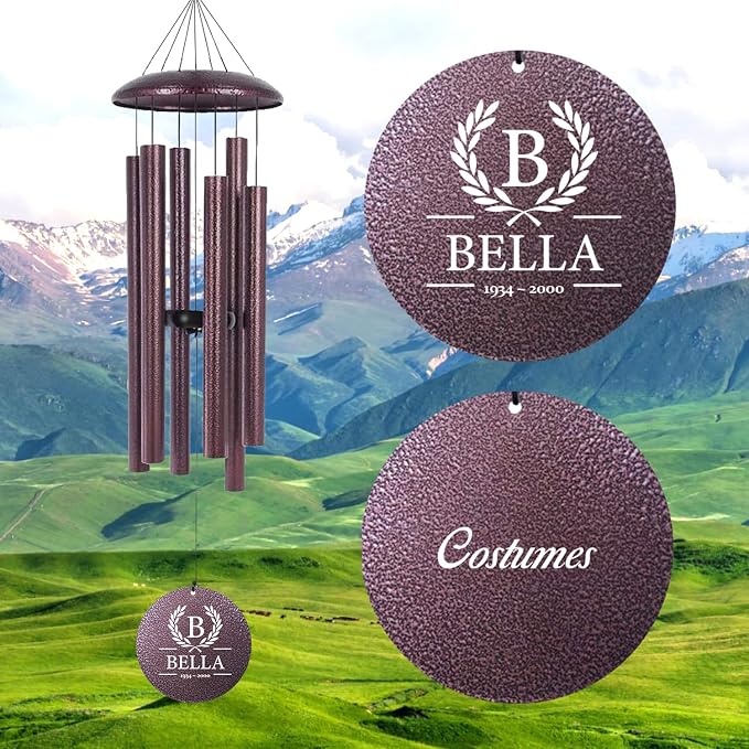 ASTARIN 36" Large Deep Tone Personalized Sympathy Wind Chimes, Memorial Wind Chime for Loss of Mother Father Loved One, Bereavement Gifts Decor Outdoor Patio Garden Graveyard(Produced in Texas)