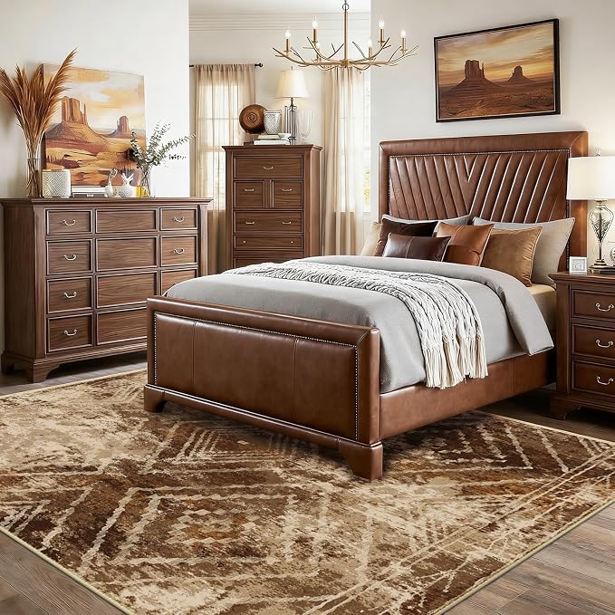 9'x12' Washable Area Rug for Living Room Bedroom Cow Print | Soft Western No Slip Low Pile Print Foldable Indoor for Kitchen Dining Room