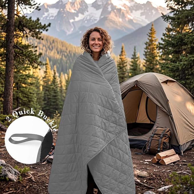 Large Waterproof Outdoor Camping Blanket 80 x 58 inch | Fleece Picnic Blankets Windproof Travel Stadium Blanket for Beaches Pets Car Camp Picnic Mat for Both Cold & Warm Weather