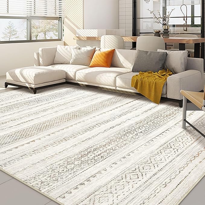 Nakagishi 10x14 Area Rugs Living Room: Washable Boho Large Neutral Modern Soft Stain Resistant Farmhouse Indoor Floor Rug Non-Slip Carpet for Bedroom Nursery Kids Playroom Office Dining Room- Colorful