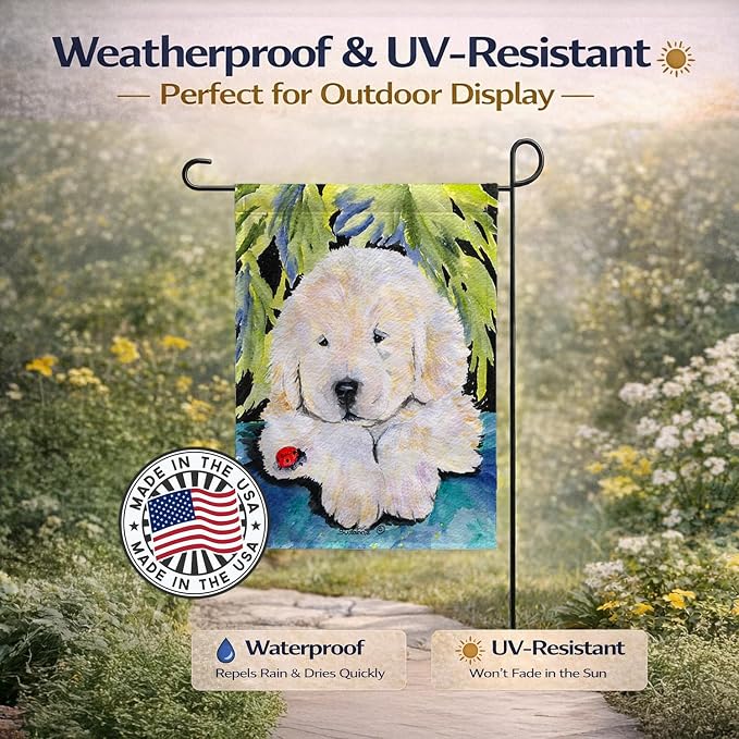 Caroline's Treasures SS8271GF Golden Retriever Garden Flag Mailbox Flag Decorative Yard Flag Banner Outside Patio Artwork Yard Flower Beds, Garden Size, Multicolor