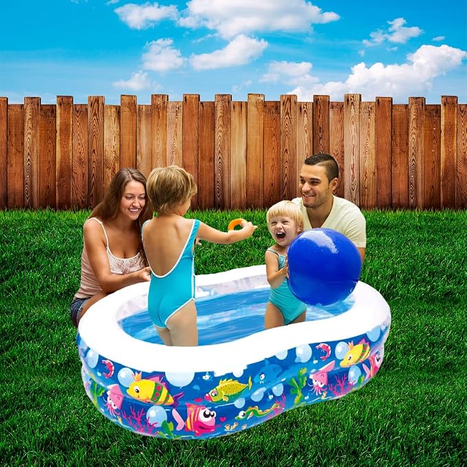 Sun Club AVENLI Figure 8 Pool - Large Pool Fun Sea Animals for Children from 6 Years, 175 x 109 cm, Blue, L, JL-211806