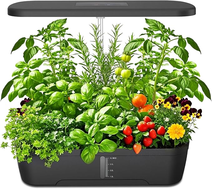 52 Pods Hydroponics Growing System Kit, Indoor Herb Garden with Smart LED Grow Light, Large Capacity Water Tank, Adjustable Height, Auto Timer & Quiet Pump for Home Kitchen Office Indoor Gardening