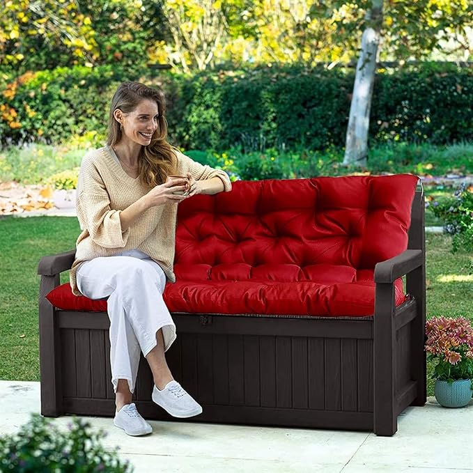 Swing Cushion Replacement Outdoor Porch Waterproof Bench Cushion 2-3 Seater Washable Bench Replacement Cushions for Outdoor Patio Porch Swing Cushions