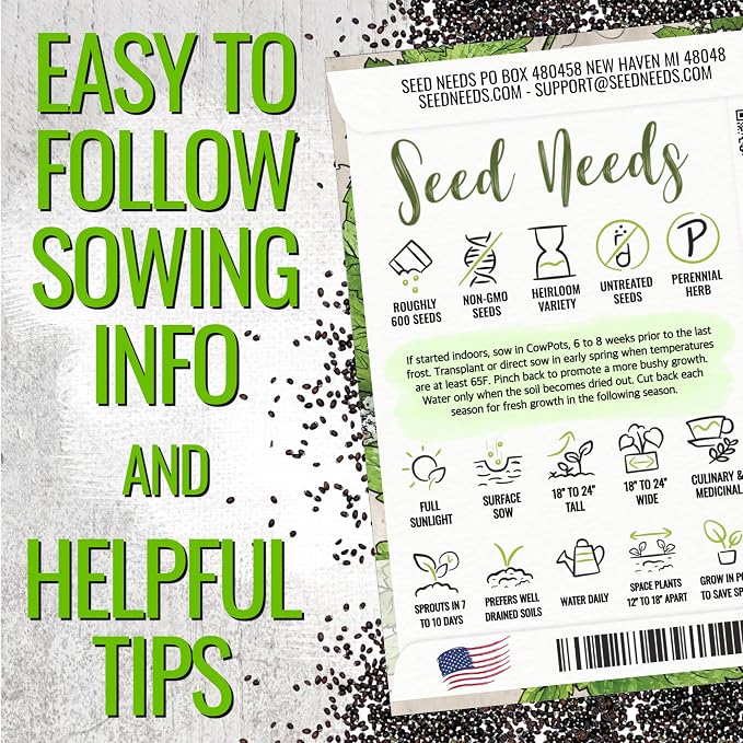 Seed Needs Catnip Seeds to Plant Heirloom Non-GMO Herbs for Cats 5 Packs