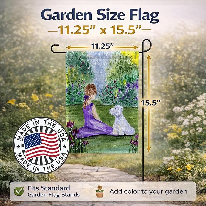 Caroline's Treasures SS8246GF Westie Garden Flag Mailbox Flag Decorative Yard Flag Banner Outside Patio Artwork Yard Flower Beds, Garden Size, Multicolor