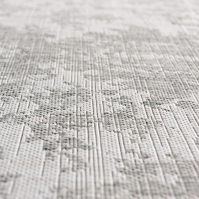 Unique Loom Jill Zarin Outdoor Collection Area Rug - Dubai (7' 10' Square, Gray/ Ivory)