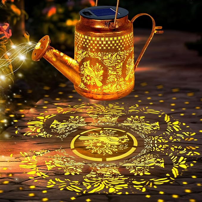 Big Solar Lights Outdoor Waterproof, Gift for Mom Grandma Women Wife Daughter Mother's Day, Cardinals Watering Can Light with Shepherd Hook, Outside Hanging Solar Light Garden Front Porch Patio Decor