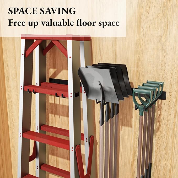 Folding Chair Storage Rack, 2-Pack Garden Tool Organizer for Garage | Max Load 240 lbs, Easy Install, Metal, for Lawn, Beach, Camping Chairs