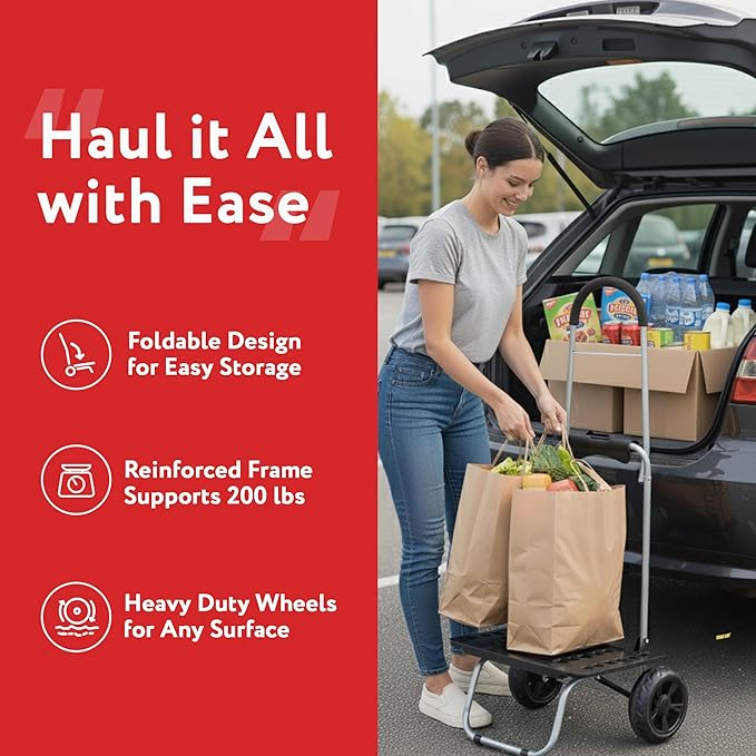 dbest Products Bigger Trolley Dolly MM, Black Handtruck Hardware Garden Utility Cart