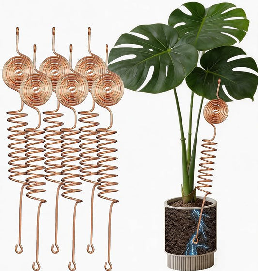 Electroculture Copper Gardening Antenna Kit，10-Gauge 99% Copper Wire Electroculture Plant Stakes Tensor Rings Kit (6 Pack)