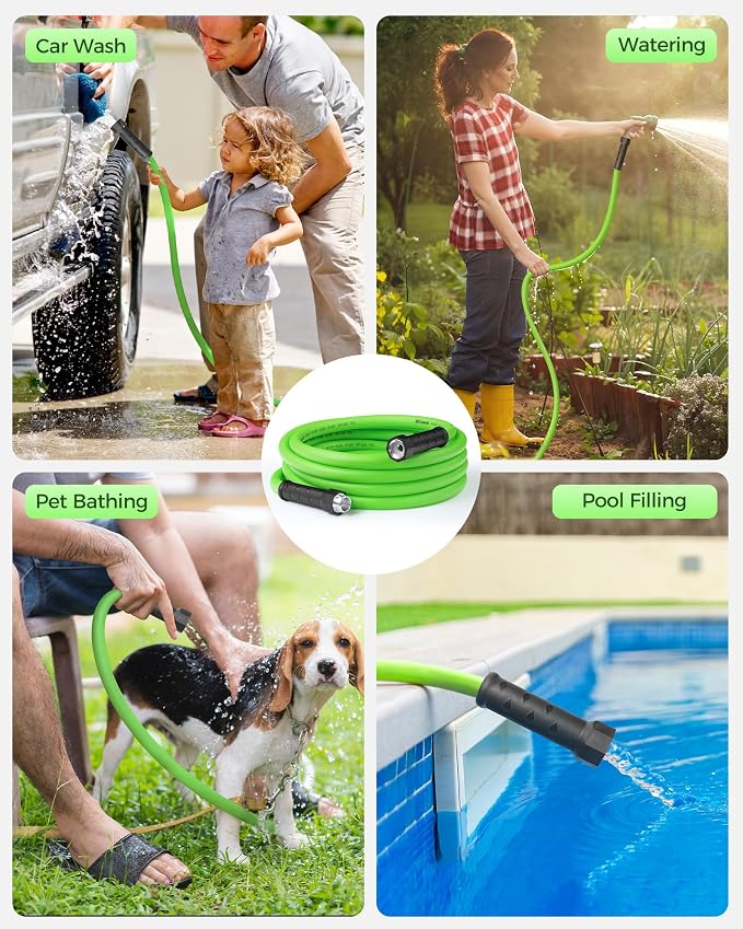 20 FT x 5/8″ Garden Hose, Short Lightweight Flexible Garden Water Hose with Swivel Handle, 200 PSI Working, 450 PSI Burst, All-Weather Outdoor Use, Heavy Duty Water Hose for Watering, G20GH06