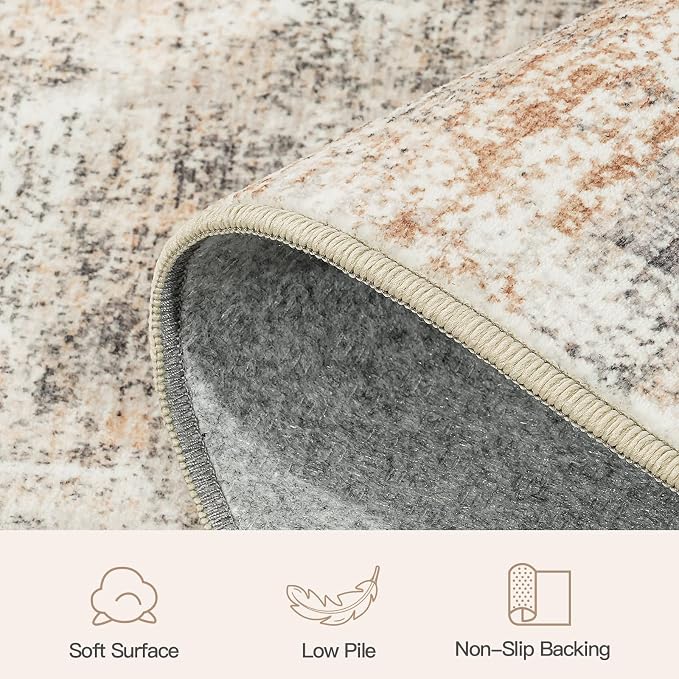 2x3 Area Rugs for Entryway Bathroom, Gold Abstract Kitchen Mats for Floor | Soft Door Mat Indoor Entrance, Farmhouse Carpet for Entry Living Room Bedroom, Stain Resistant Non-Shedding Foldable Rug
