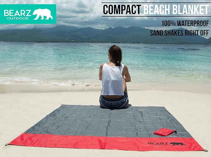 Pocket Blanket - Beach Blanket Waterproof Sandproof, Picnic Blankets Waterproof Foldable, Lightweight & Compact for Hiking, Camping, Travel, Festival Accessories