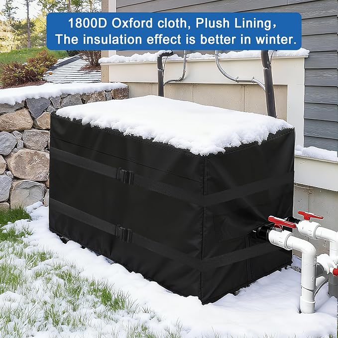 Pool Heater Cover for Hayward，1800D Insulation Material Pool Heater Winter Cover,with Plush Lining Pool Heater Cover for Outside Units Waterproof 40" L X 34" W X31 H