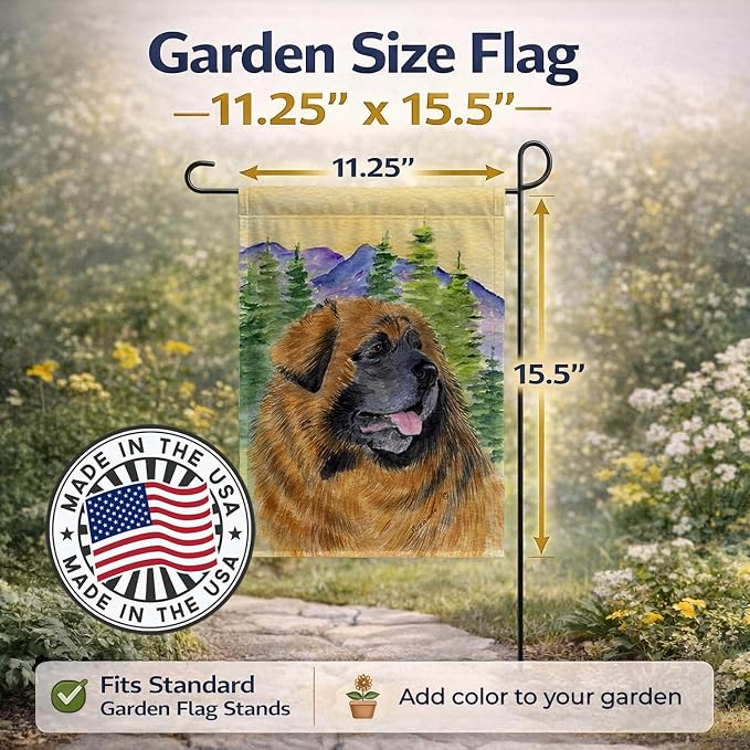 Caroline's Treasures SS8202GF Leonberger Garden Flag Mailbox Flag Decorative Yard Flag Banner Outside Patio Artwork Yard Flower Beds, Garden Size, Multicolor