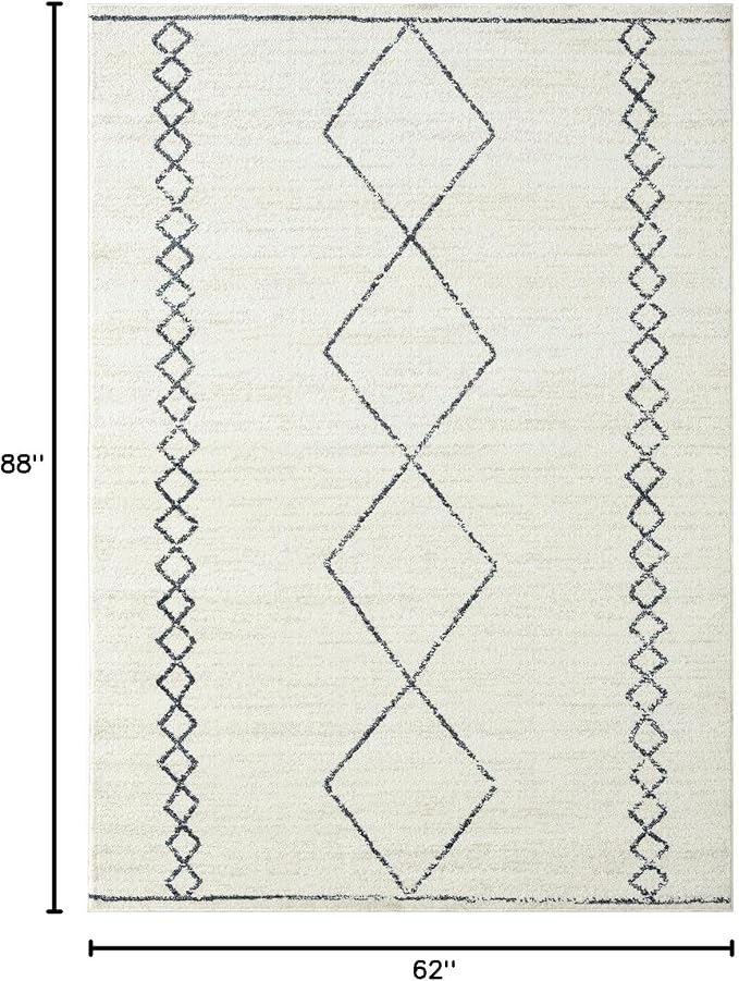 LUXE WEAVERS Daphnes Cream 5x7 Boho Moroccan Geometric Area Rug 2735