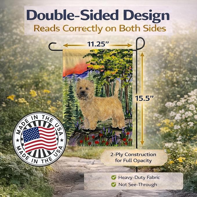 Caroline's Treasures SS8229GF Cairn Terrier Garden Flag Mailbox Flag Decorative Yard Flag Banner Outside Patio Artwork Yard Flower Beds, Garden Size, Multicolor
