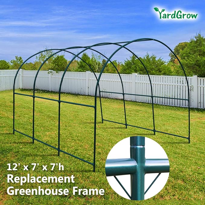 Greenhouse Replacement Frame for Outdoor Larger Hot Garden House , Support Arch Frame Climbing Plants/Flowers/Vegetables (12'X7'X7', Frame)