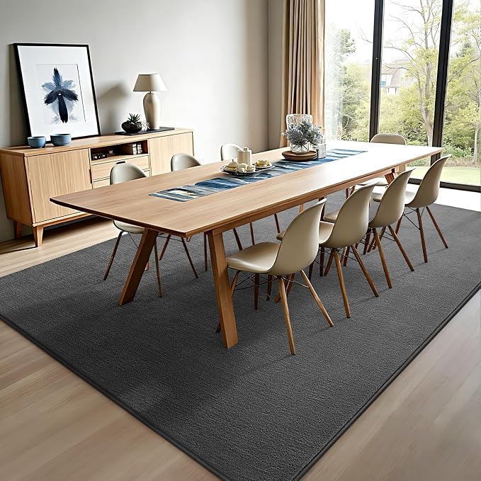 Vasofe 8x10 Large Rugs for Living Room Bedroom, Modern Washable Area Rug | Thickened Memory Foam Carpets, Minimalist Rug for Boys Room, Office, Playroom, Classroom, Soft, Non Slip Carpet, Grey