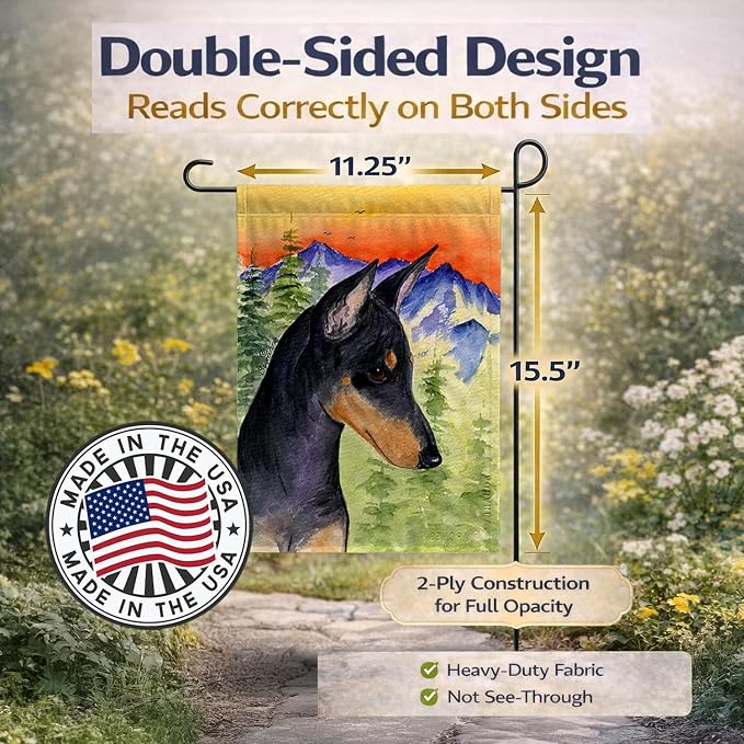 Caroline's Treasures SS8425GF Manchester Terrier Garden Flag Mailbox Flag Decorative Yard Flag Banner Outside Patio Artwork Yard Flower Beds, Garden Size, Multicolor