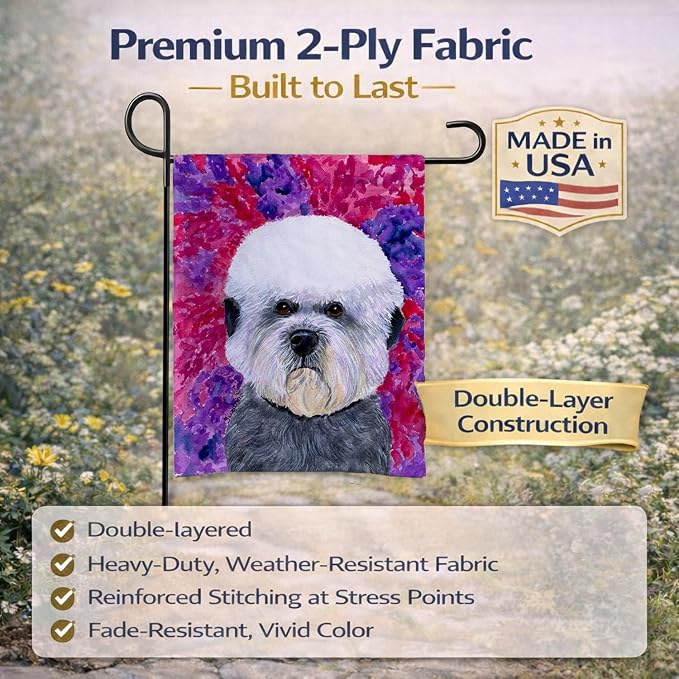 Caroline's Treasures SS8656GF Dandie Dinmont Terrier Garden Flag Mailbox Flag Decorative Yard Flag Banner Outside Patio Artwork Yard Flower Beds, Garden Size, Multicolor