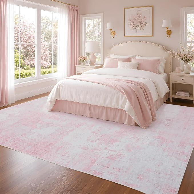 9x12 Area Rugs Washable Modern Abstract Living Room Bedroom Rug | Non Slip Soft Carpets Indoor Floor Stain Resistant Large Carpet for Bedroom Dining Room Farmhouse Nursery Home Office