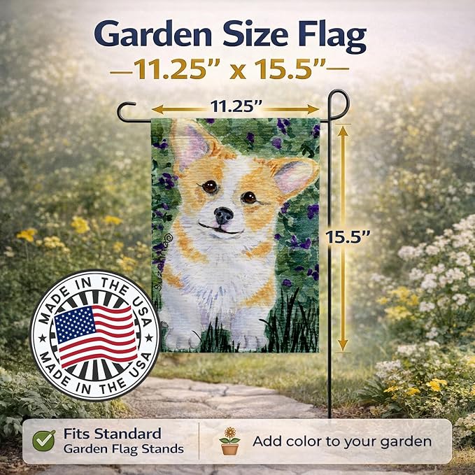 Caroline's Treasures SS8854GF Corgi Garden Flag Mailbox Flag Decorative Yard Flag Banner Outside Patio Artwork Yard Flower Beds, Garden Size, Multicolor